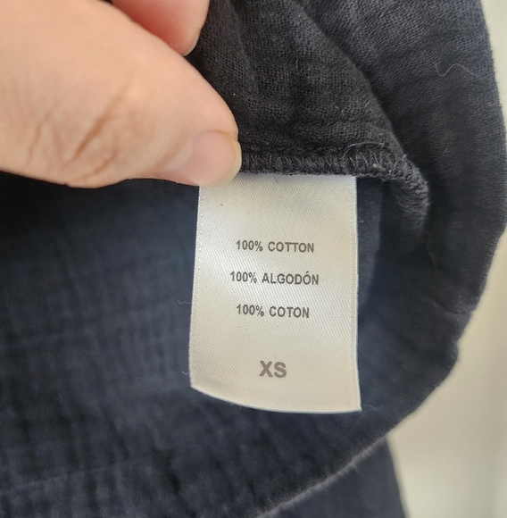 Rachel Pally Gauze Knit Button Front Crop Oversize Top Minimalist Boho Basics XS - Picture 10 of 10